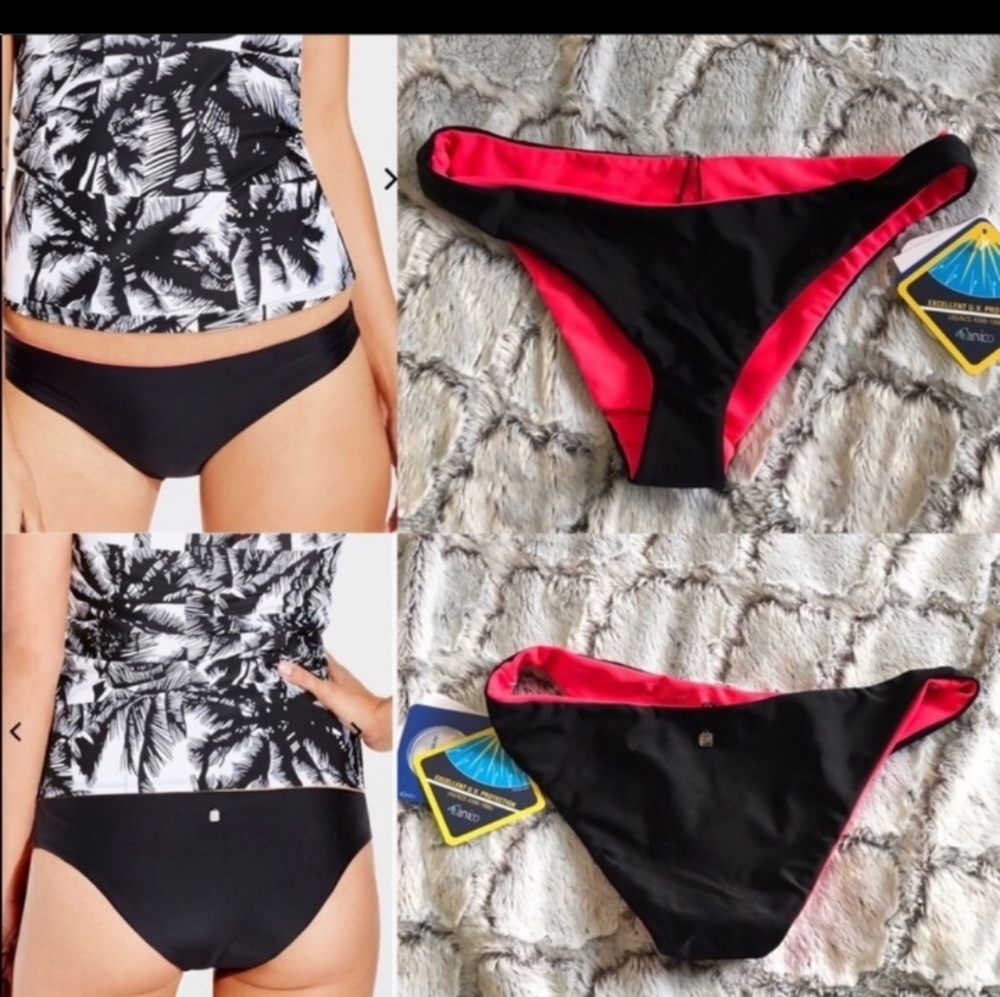 🥳HP🥳Fabletics Black and Hot Pink Cheeky Bottoms